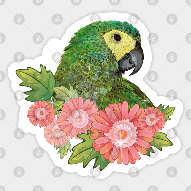 Red-bellied Macaw Sticker by obscurite